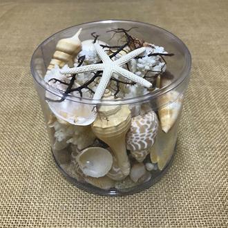 Coral cylinder - Black, tan, cream and white