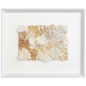 Frame white - white border, filled, uncovered - coral white with abalone