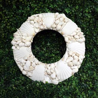 Wreath shell round scallop and assorted white shells