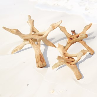 Wooden cobra stand bleached 3 leg