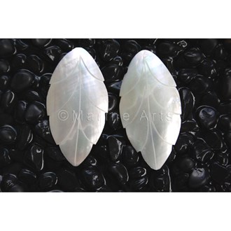 Nautilus pearl leaf oval pointed pair